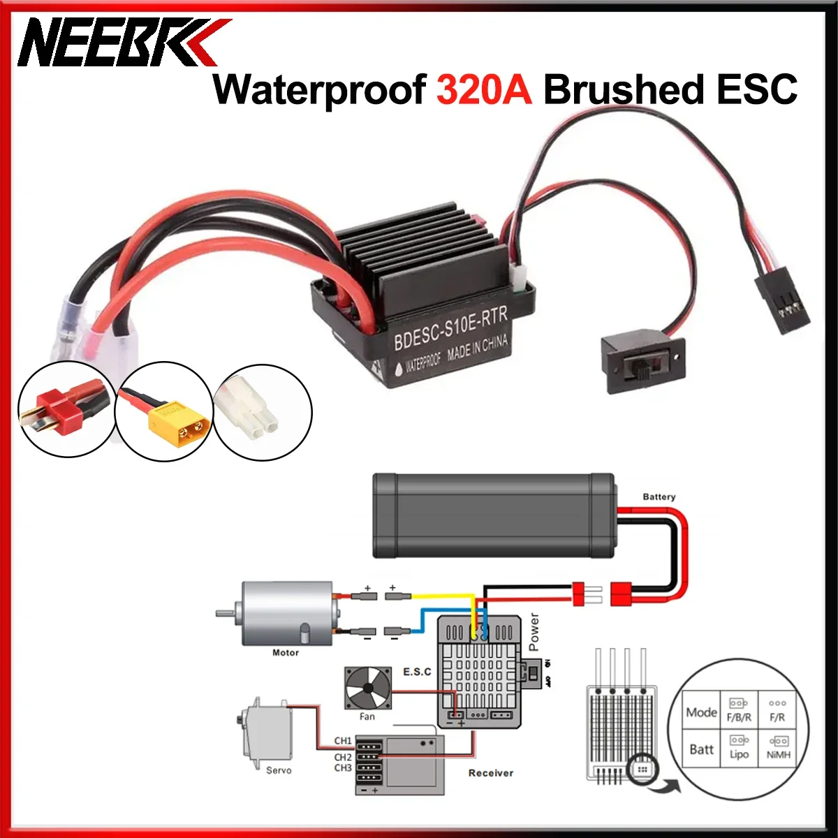 Electric Jet Board Motor - NEEBRC 320A Brushed ESC pengontrol kecepatan